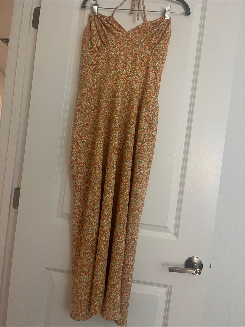 American Threads Floral Sundress in Mustard and Green Sz M